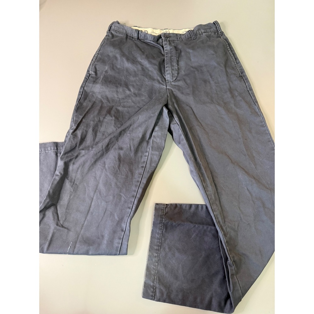 Izod Saltwater Chinos Mens 32x30 Navy Blue Cotton Flat Front Straight Leg Pants